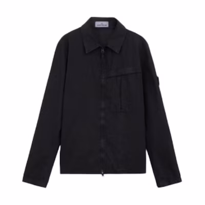 STONE ISLAND Black Zip-Up Collared Long Sleeve Jacket 8115103WN-V0129