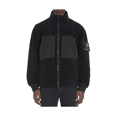 Stone Island Black Zip-Up Colorblock Hoodie Jacket. 811546753-V0029