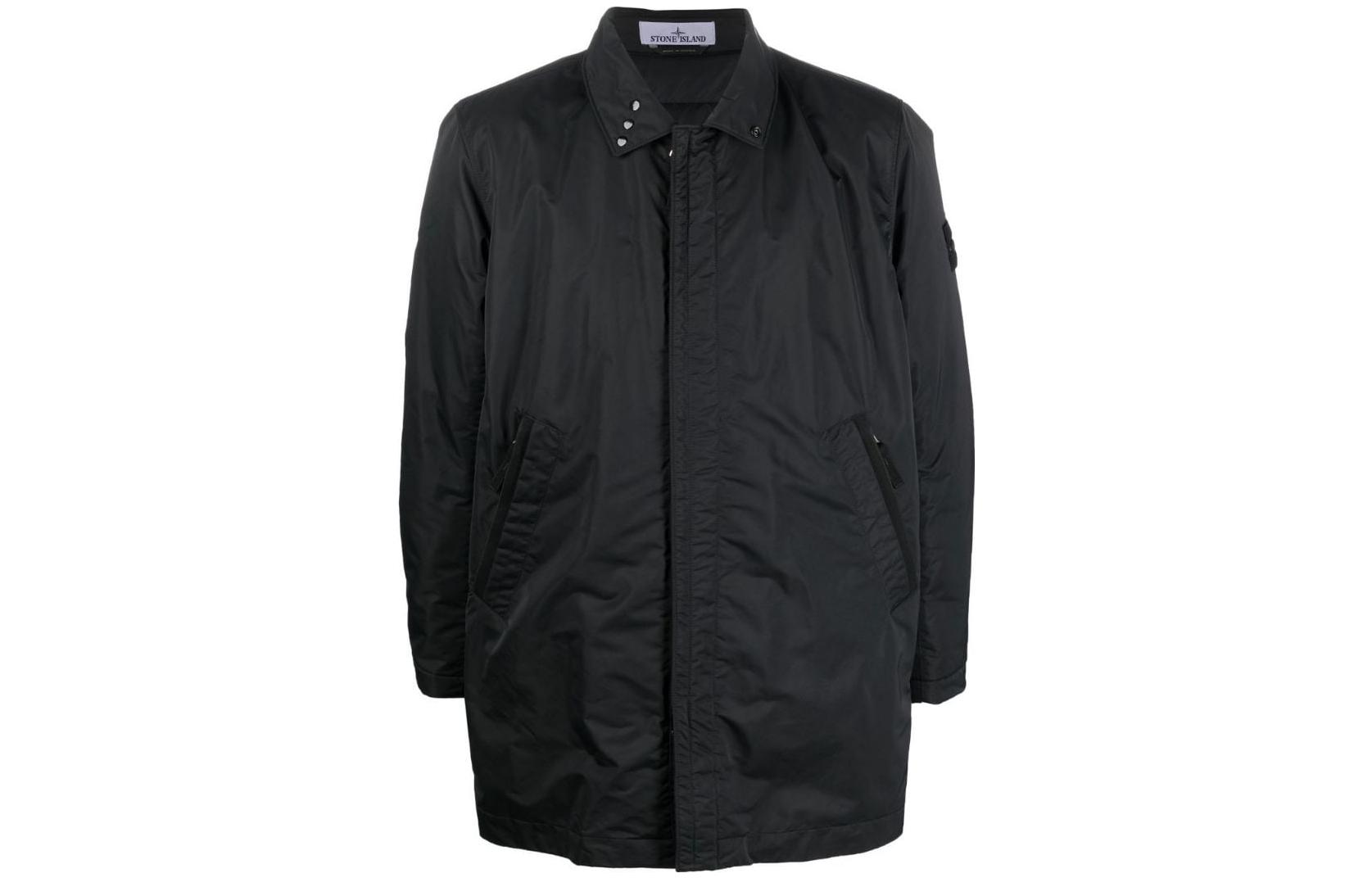 STONE ISLAND  Black Zip-Up Jacket with Collared Design 771542646 圖 2