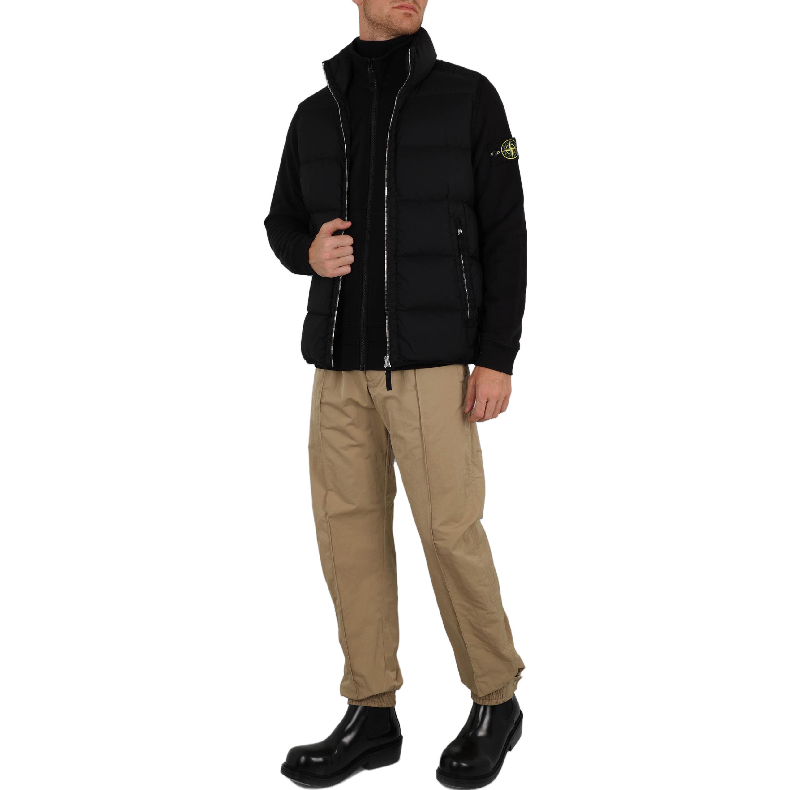 Shop 스톤아일랜드 블랙 로고 패치 집업 재킷 791562820-V0029