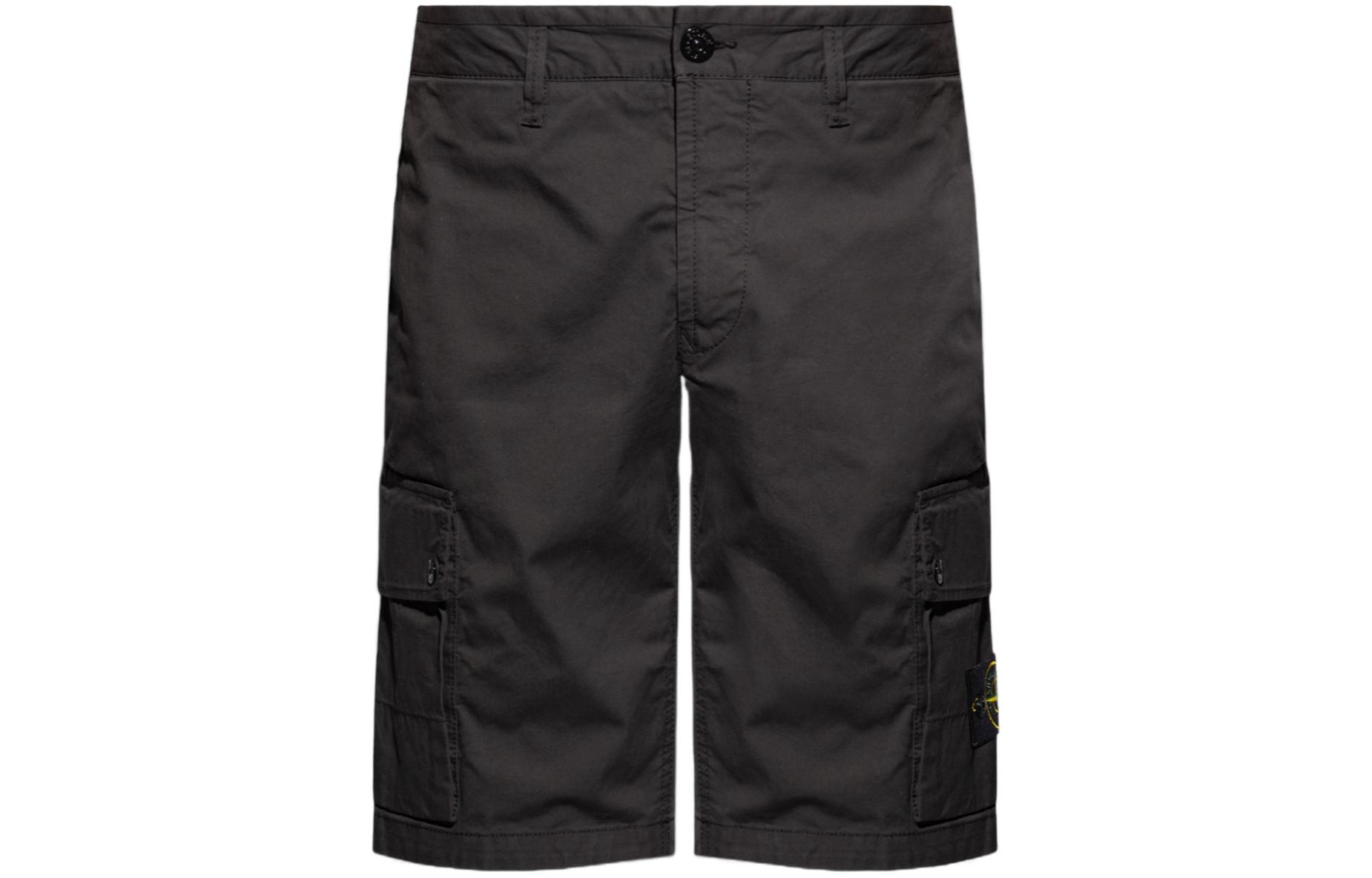 Order Stone Island 黑色拉鍊中腰休閒短褲 8015L1110-V0065