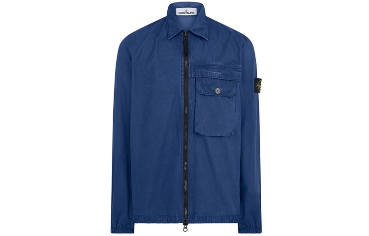 STONE ISLAND  Blue Cotton Dyed Jacket with Zipper Pockets 7315107WN-V0143 圖 2