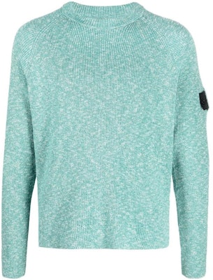 Stone Island 藍色圓領針織毛衣附標誌布章. 78195121RV0042 Buy Stone Island 藍色圓領針織毛衣附標誌布章. 78195121RV0042