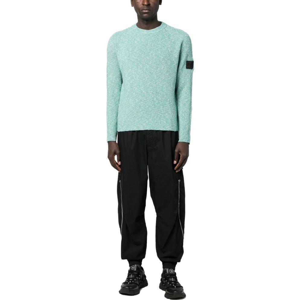 Lookbook Stone Island 藍色圓領針織毛衣附標誌布章. 78195121RV0042