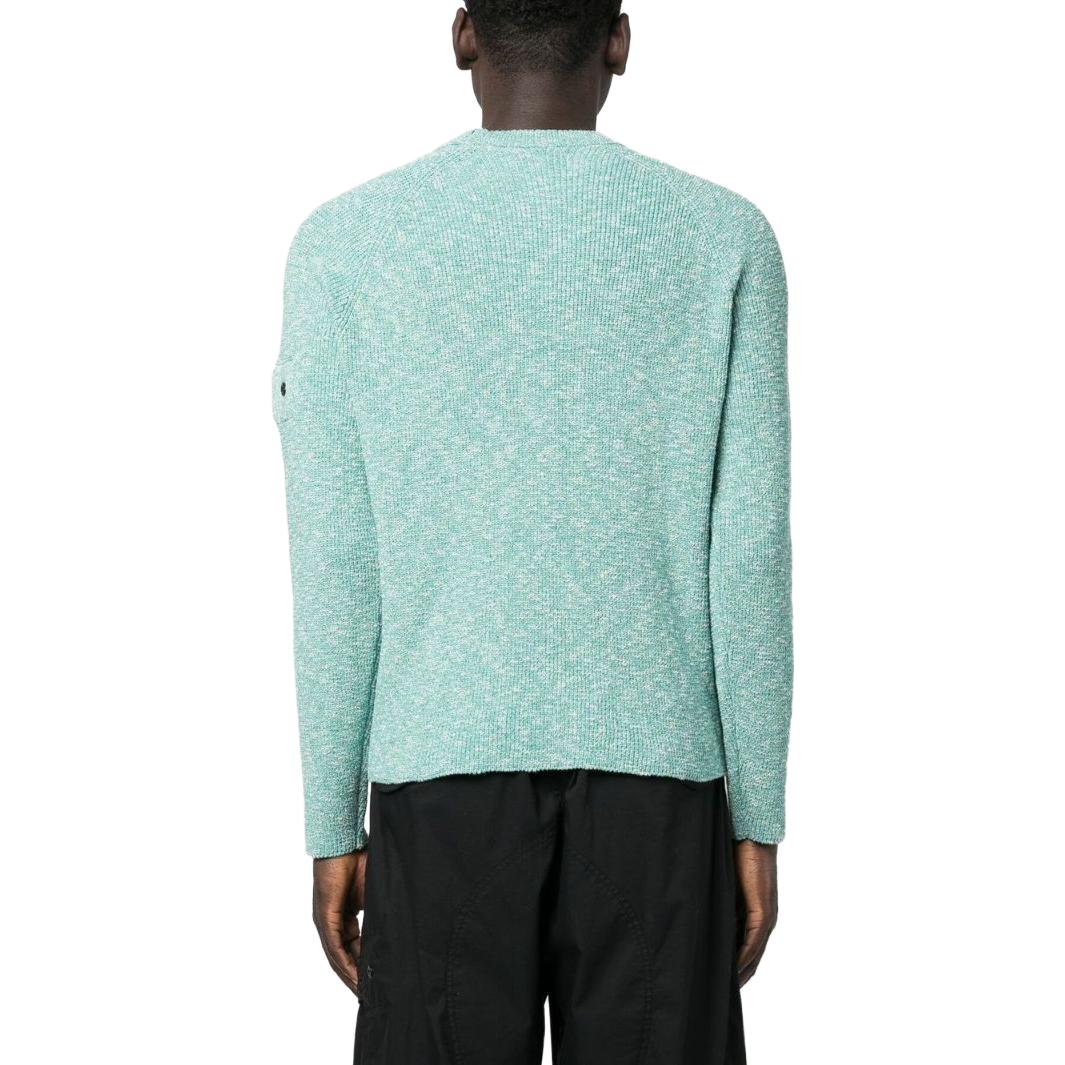 Shop Stone Island 藍色圓領針織毛衣附標誌布章. 78195121RV0042