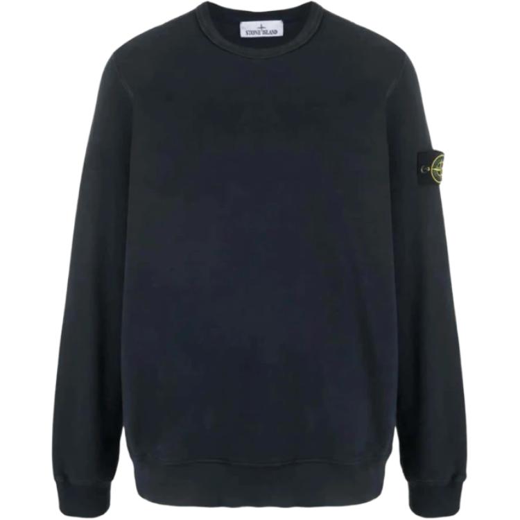 STONE ISLAND  Blue Crewneck Long Sleeve Sweatshirt 791562420V0020