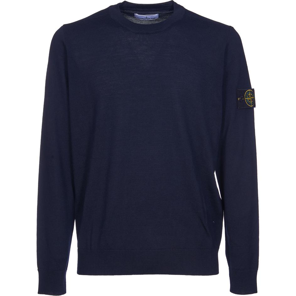 Stone Island  Blue Crewneck Pullover Knit Sweater Long Sleeve. 8115510C4-A0020