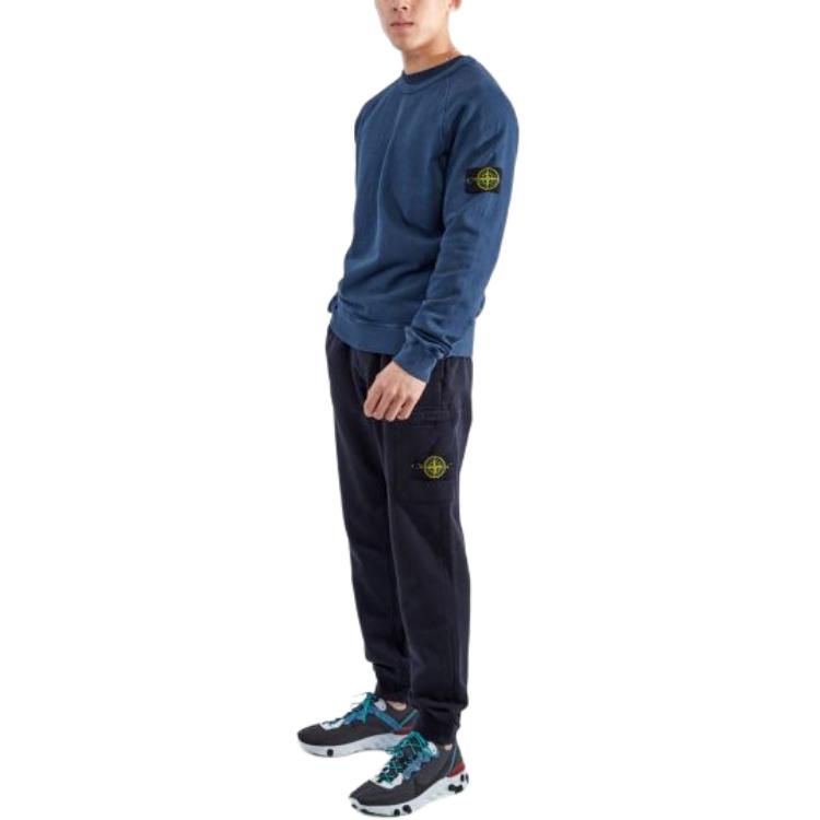 Stone Island  Blue Crewneck Pullover Logo Sweatshirt Long Sleeve. 721566060-V0128 圖 4