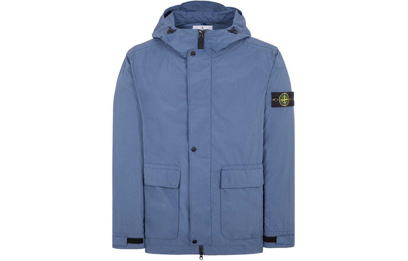 Stone Island  Blue Logo Print Zip-Up Hoodie Jacket. 801541526-V0024 圖 2