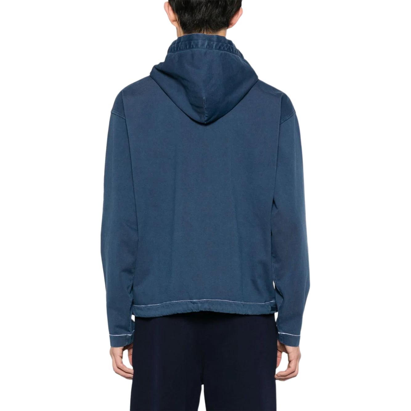STONE ISLAND  Blue Pullover Hoodie with Logo Lettering Loose Fit 8015615X2-V0127 圖 4