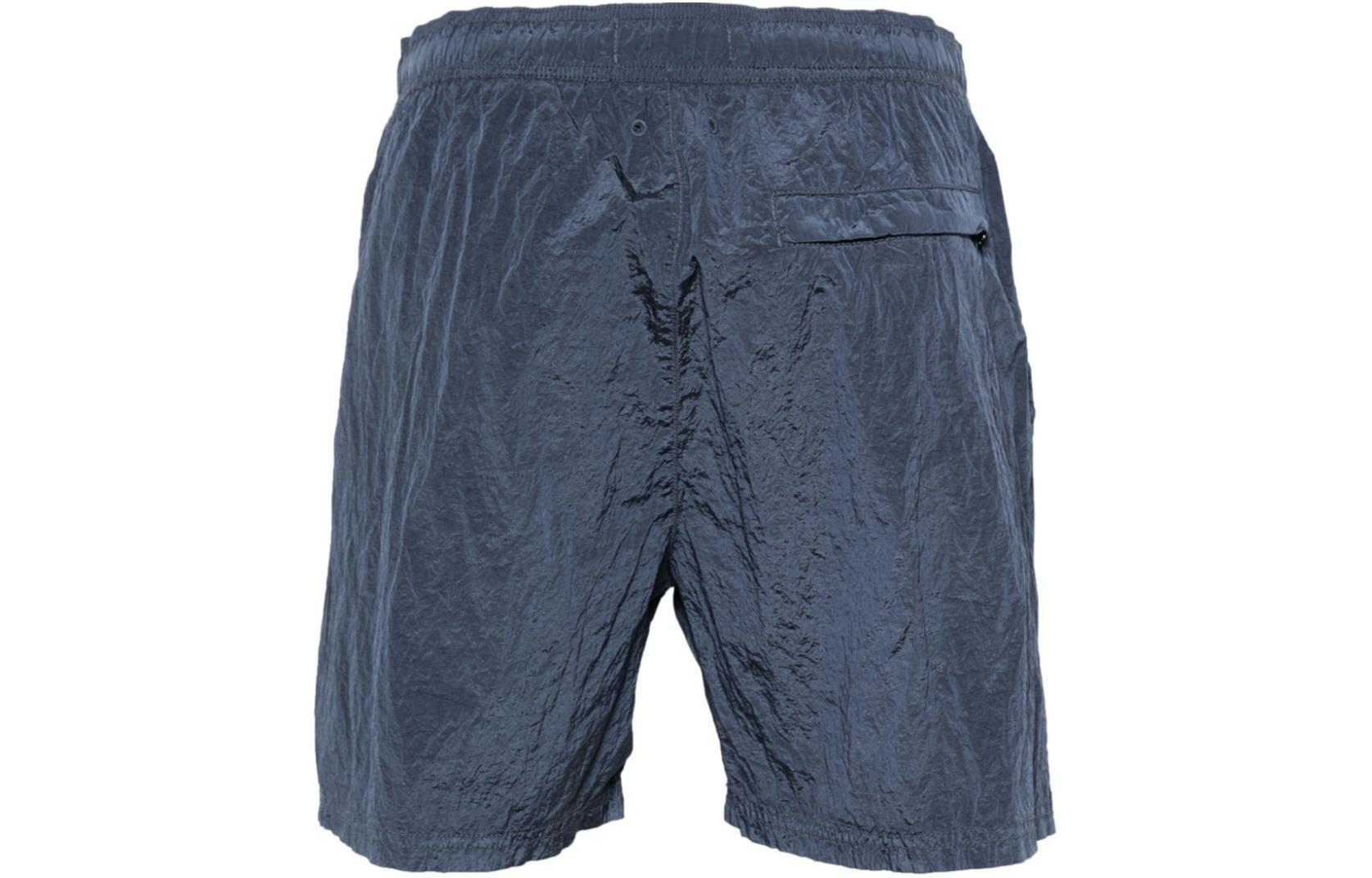 STONE ISLAND  Blue Relaxed Fit Logo Elastic Waist Casual Shorts. 8015B0943-V0024 圖 3