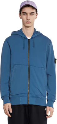 STONE ISLAND Blue Solid Color Zip-Up Hoodie with Hood. 811564251-V0024 Shop STONE ISLAND Blue Solid Color Zip-Up Hoodie with Hood. 811564251-V0024