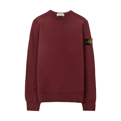 STONE ISLAND Brick Red Logo Crewneck Oversized Pullover Sweatshirt. 711563820-V0011