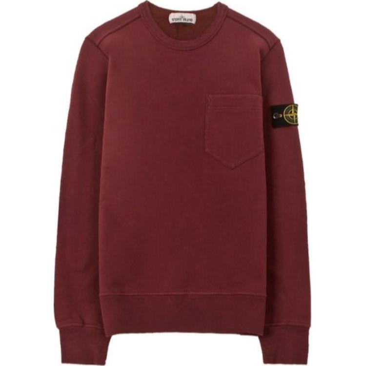 STONE ISLAND  Brick Red Logo Crewneck Oversized Pullover Sweatshirt. 711563820-V0011 圖 2