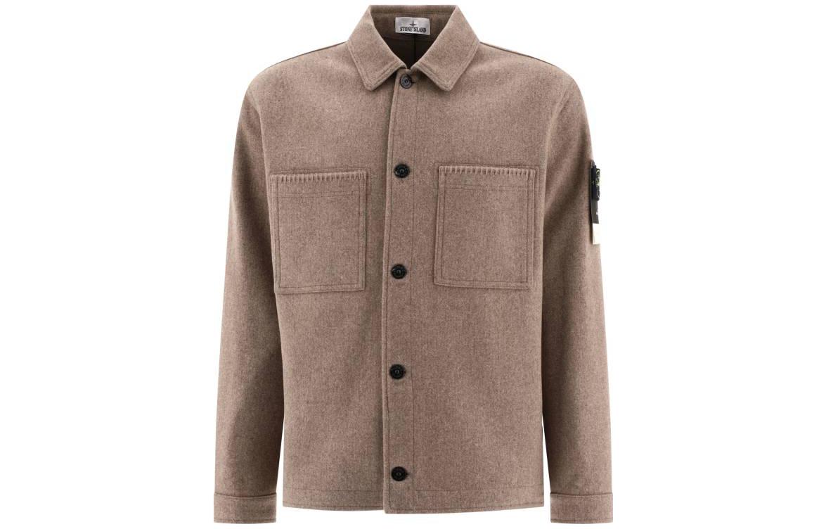 STONE ISLAND  Brown Single-Breasted Collar Jacket 7915Q1030-V0092