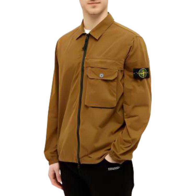 STONE ISLAND  Brown Solid Zip-Up Collared Long-Sleeve Jacket. 7315107WN-V0171 圖 3