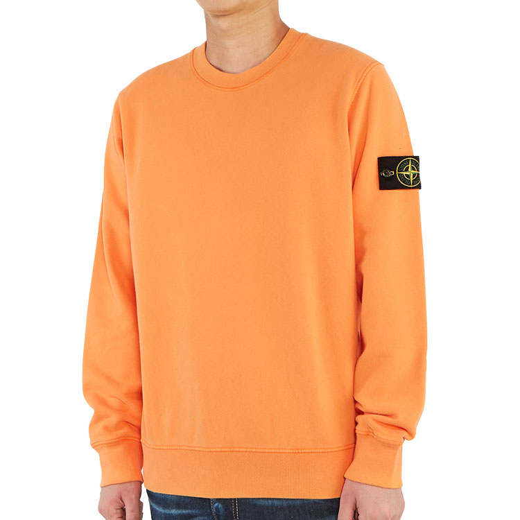 Sizing STONE ISLAND 刷毛棉質橘色衛衣 731563020-v0032