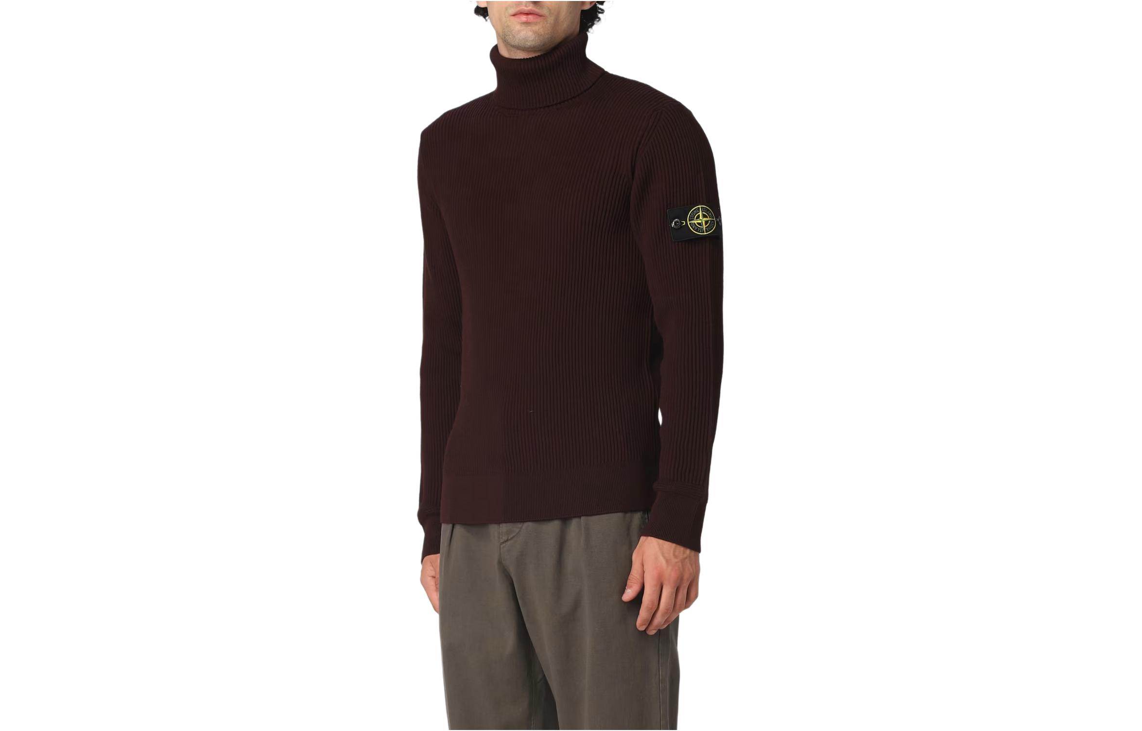 STONE ISLAND  Casual High-Neck Sweater Brown Long Sleeve Pullover. 7915506A2-V0011 圖 3