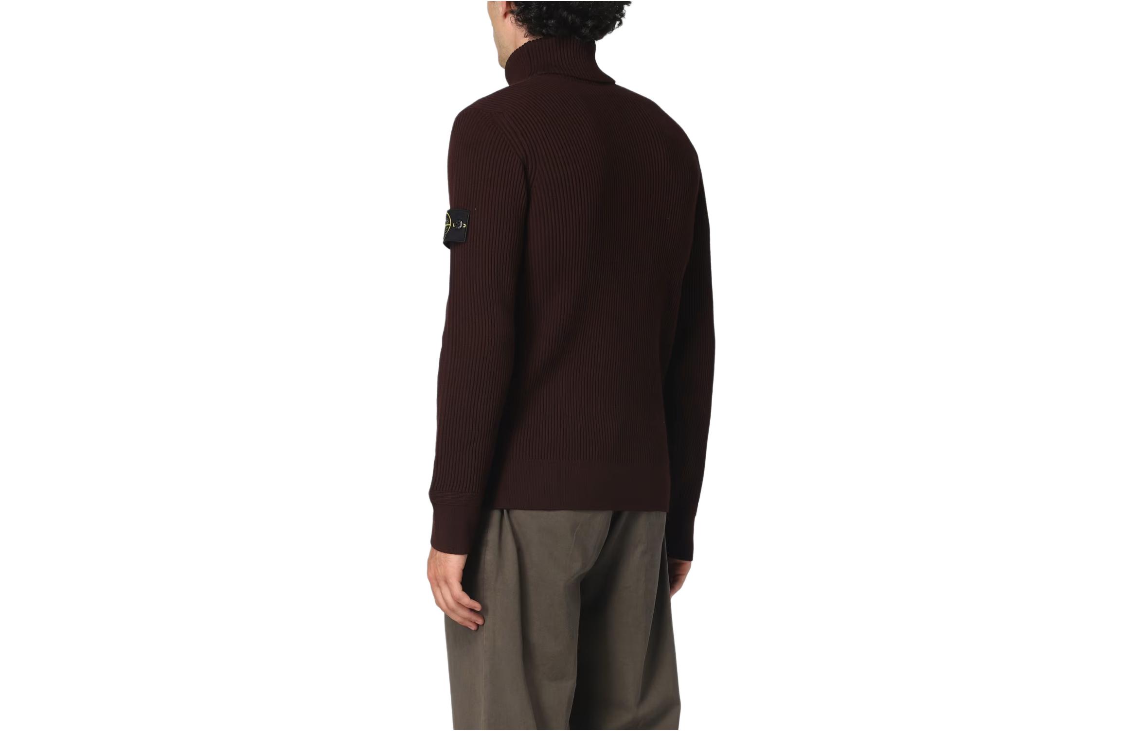 STONE ISLAND  Casual High-Neck Sweater Brown Long Sleeve Pullover. 7915506A2-V0011 圖 4