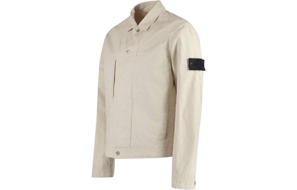STONE ISLAND  Casual Jacket with Logo Badge on Sleeve - Khaki Color. 781940314-V0035 圖 4