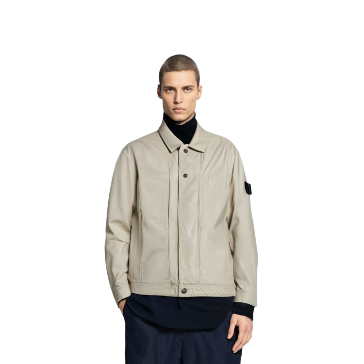 STONE ISLAND  Casual Jacket with Logo Badge on Sleeve - Khaki Color. 781940314-V0035 圖 5