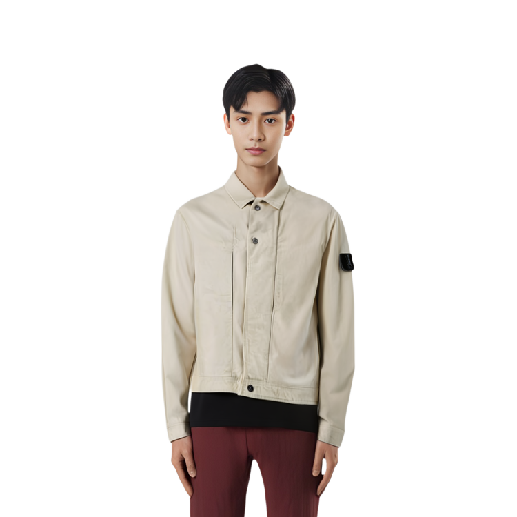 STONE ISLAND  Casual Jacket with Logo Badge on Sleeve - Khaki Color. 781940314-V0035 圖 6