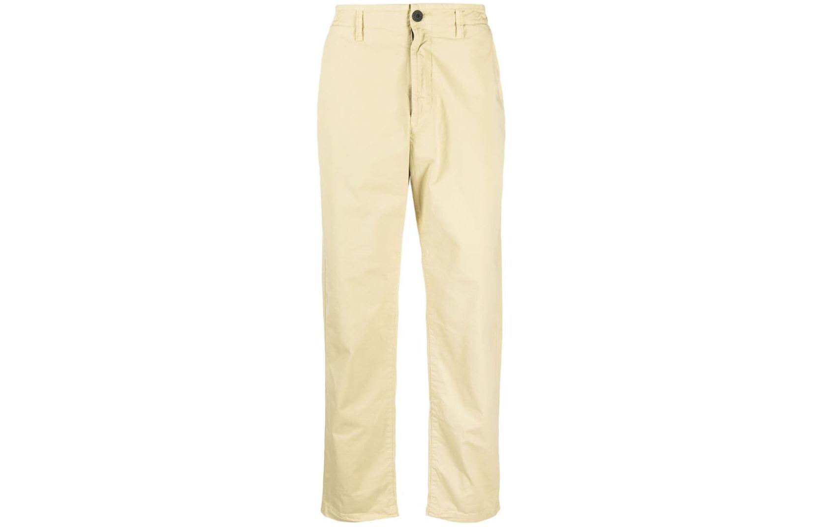 STONE ISLAND  Casual Khaki Straight-Leg Zip Pants. 791530210-V0091