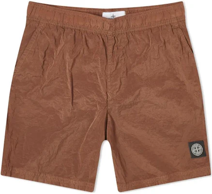 STONE ISLAND Casual Solid Elastic Straight Shorts Dark Brown 8015B0943-V0013 Order STONE ISLAND Casual Solid Elastic Straight Shorts Dark Brown 8015B0943-V0013