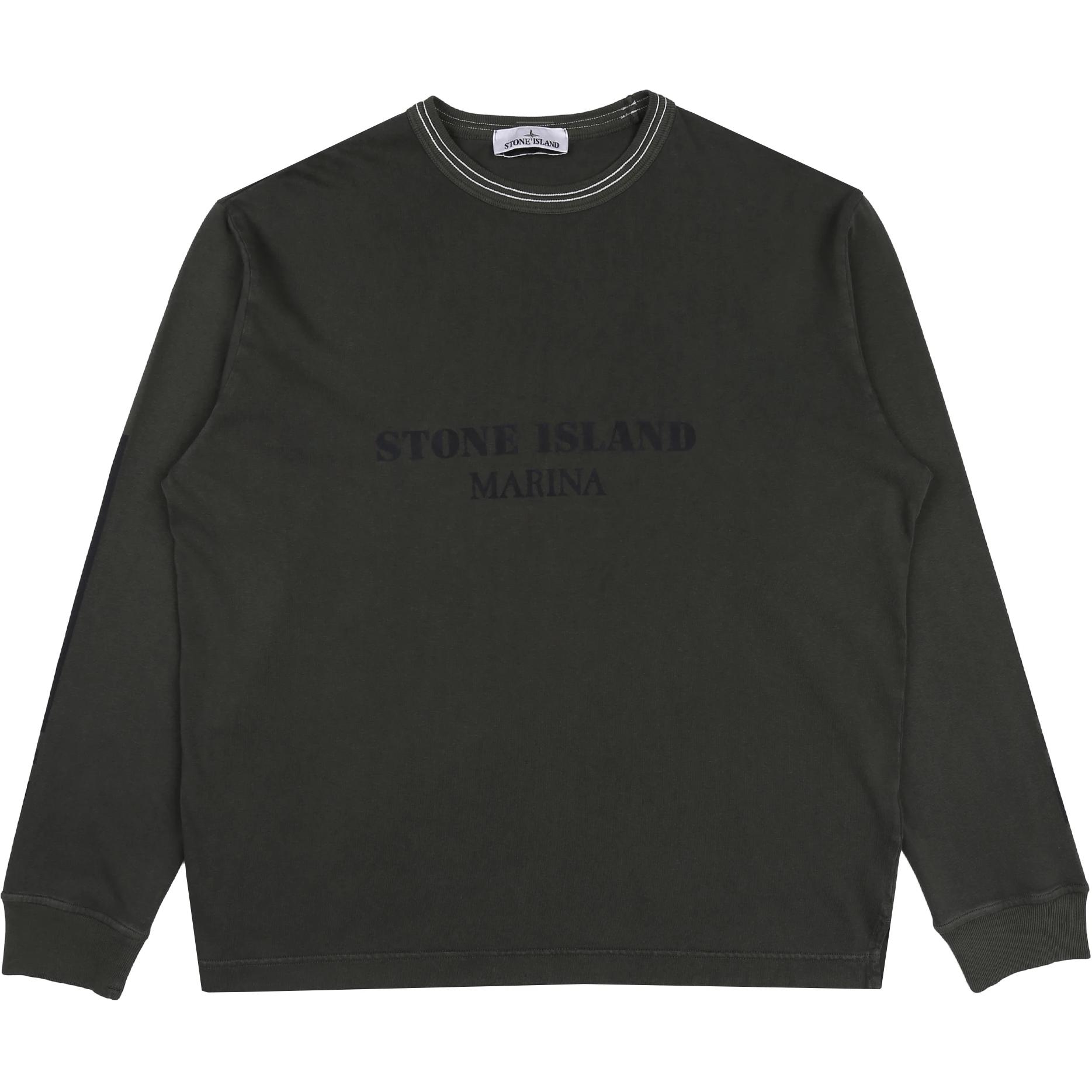 Stone Island  Charcoal Crewneck Slim Fit Striped Logo Long Sleeve Sweatshirt 8015206X4-V0165 圖 2
