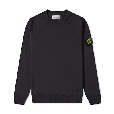 Stone Island Compass Logo Crewneck Knit Sweater Charcoal Grey. 7615540B2-V0M65