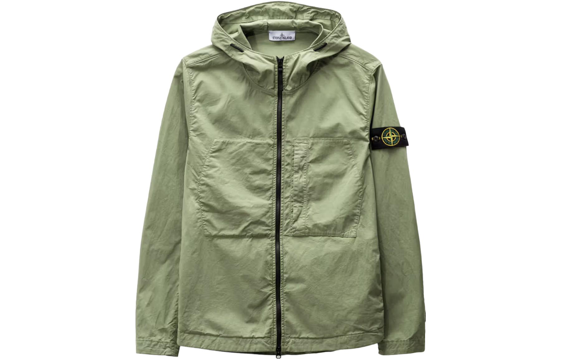 Stone Island  Compass Logo Lightweight Hooded Jacket Sage Green 781543310-V0055
