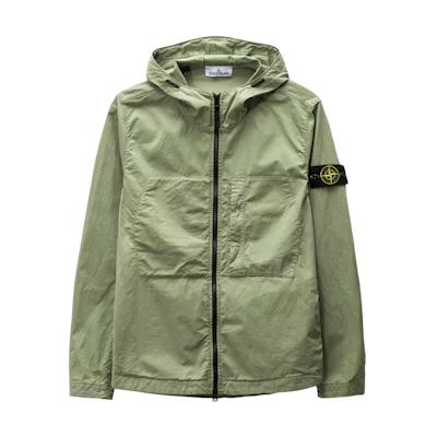 Stone Island Compass Logo Lightweight Hooded Jacket Sage Green 781543310-V0055