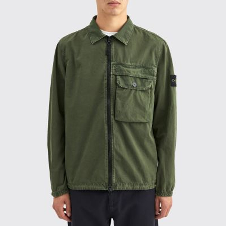 STONE ISLAND  Cotton Dyed Jacket with Zipper Pockets - Army Green 7315107WN-V0159 圖 3