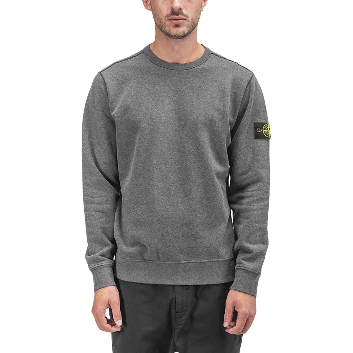Stone Island  Crewneck Logo Patch Loose Fit Sweatshirt - Charcoal Gray 711562720-V0M67