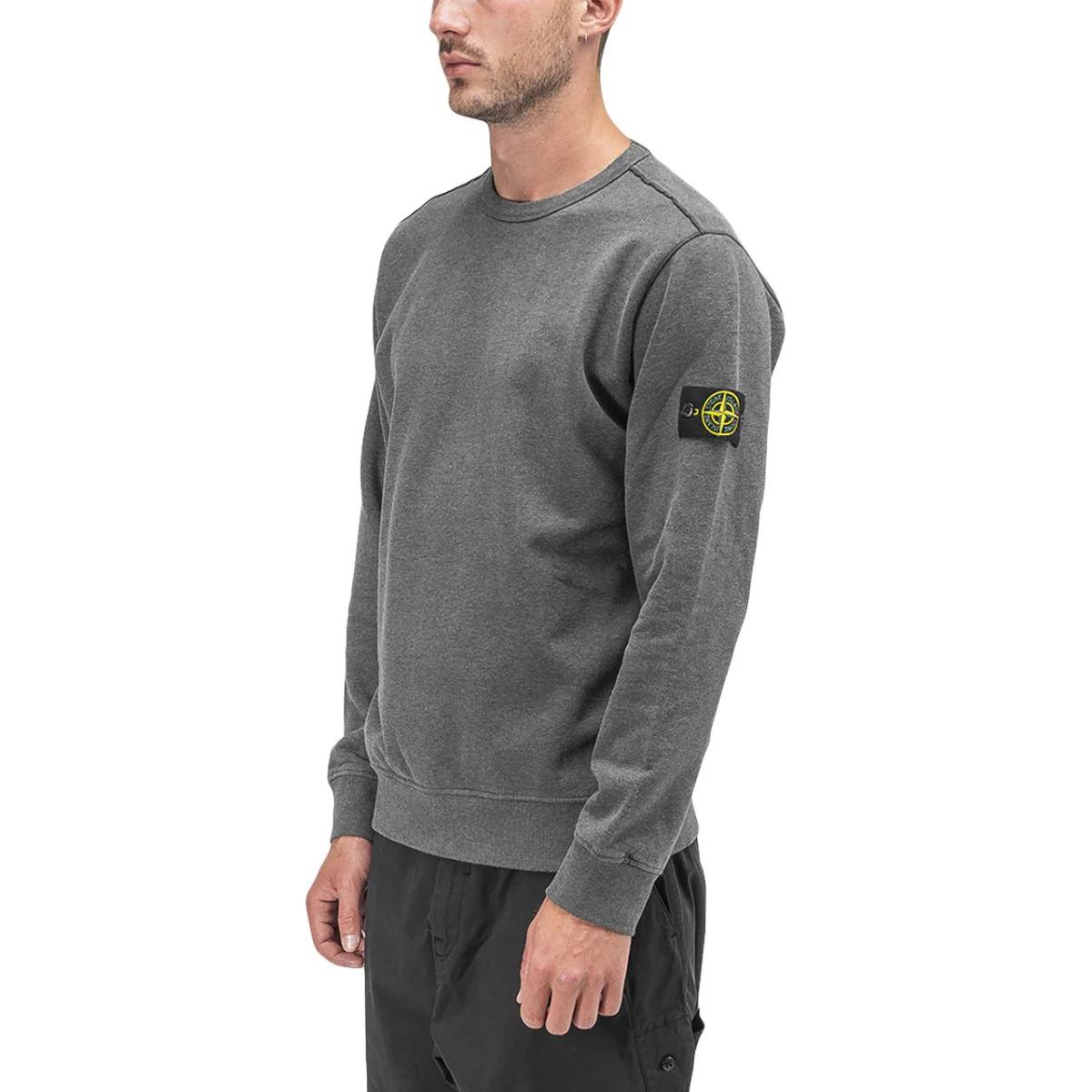 Stone Island  Crewneck Logo Patch Loose Fit Sweatshirt - Charcoal Gray 711562720-V0M67 圖 4
