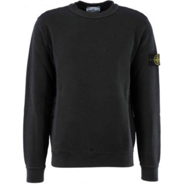 Stone Island  Crewneck Logo Sweatshirt Ash Gray Loose Fit. 811561241-V0162