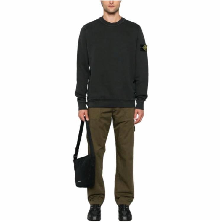 Stone Island  Crewneck Logo Sweatshirt Ash Gray Loose Fit. 811561241-V0162 圖 5