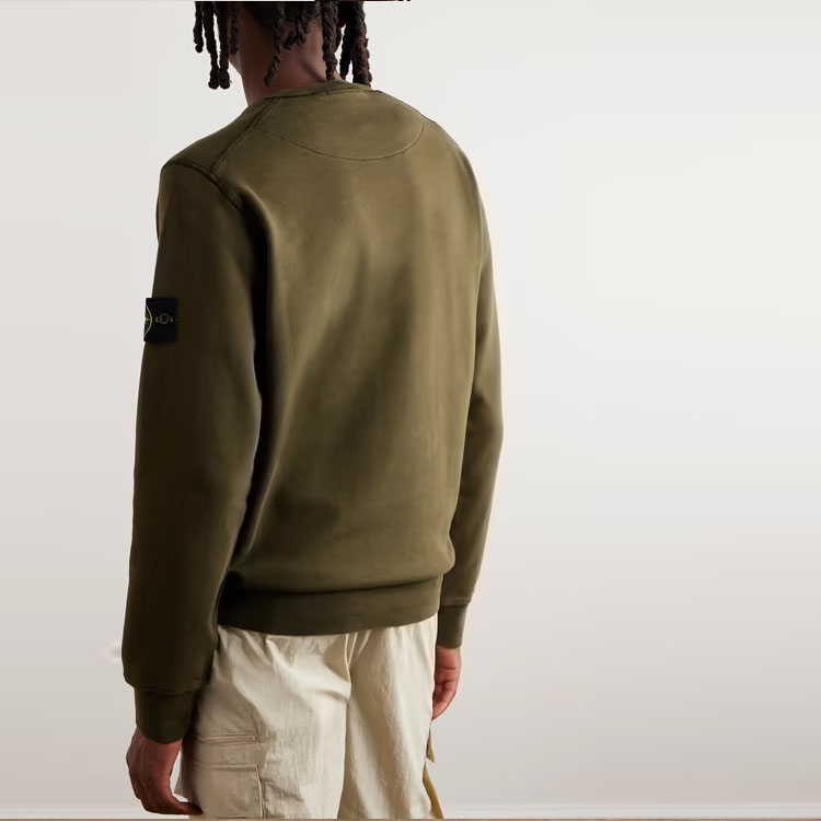 Stone Island  Crewneck Pullover Sweatshirt Military Green 791563051-V0058 圖 4