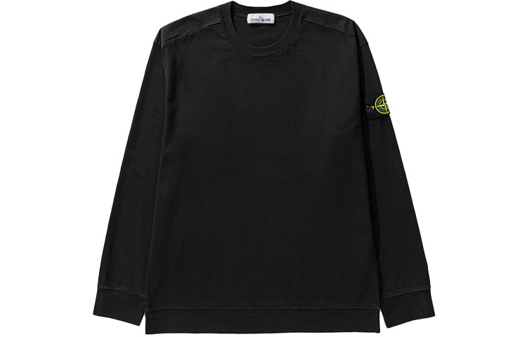 Stone Island  Crewneck Sweatshirt with Logo Patch - Solid Color. 761563750-V0029