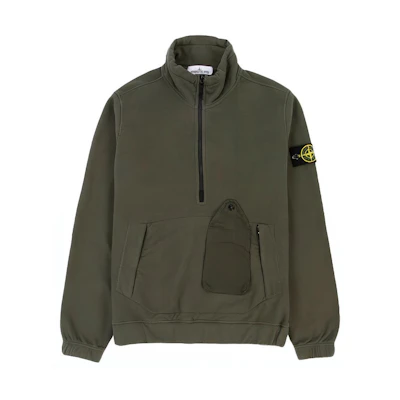 STONE ISLAND Dark Green Solid Color Zip Jacket 731561520-V0059
