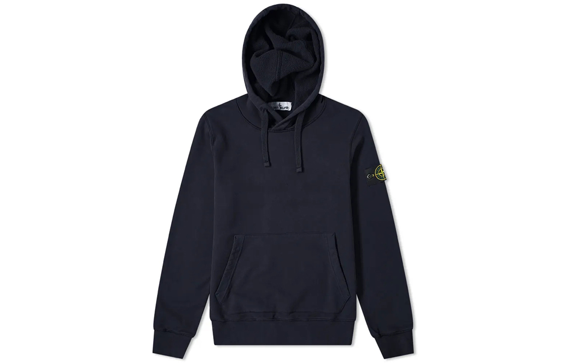 Stone Island  Deep Blue Cotton Hoodie with Hood 731564120-V0020