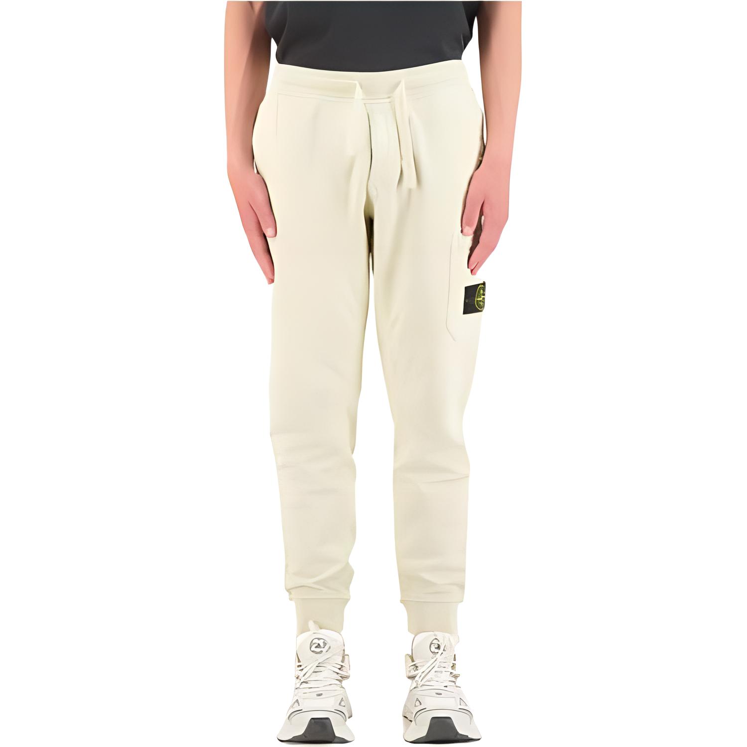 Stone Island  Drawstring Casual Pants Solid Color Beige with Logo Badge 811564551-V0097