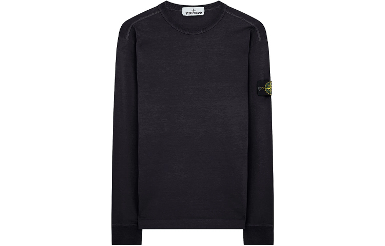 STONE ISLAND  Embroidered Crewneck Long Sleeve Sweatshirt Navy Blue 741564450-V0020