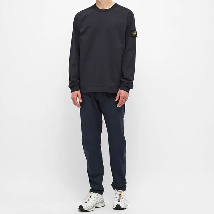 STONE ISLAND  Embroidered Crewneck Long Sleeve Sweatshirt Navy Blue 741564450-V0020 圖 4