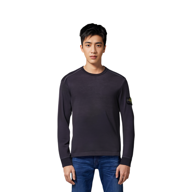 STONE ISLAND  Embroidered Crewneck Long Sleeve Sweatshirt Navy Blue 741564450-V0020 圖 7
