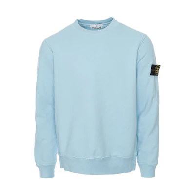 STONE ISLAND Fleece Cotton Crewneck Sweatshirt Blue. 731563020-V0044
