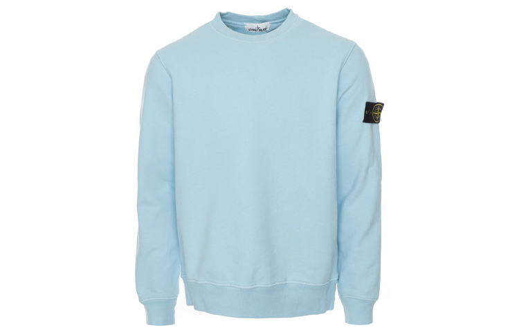STONE ISLAND  Fleece Cotton Crewneck Sweatshirt Blue. 731563020-V0044 圖 2