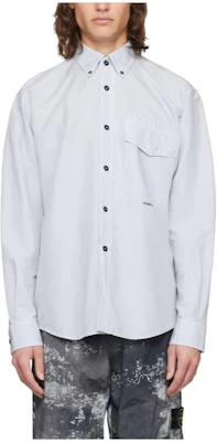 Stone Island Frost Blue Long Sleeve Button-Down Shirt 801511701-V0041 Order Stone Island Frost Blue Long Sleeve Button-Down Shirt 801511701-V0041