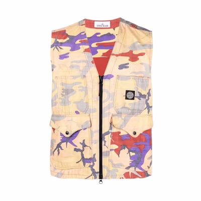 Stone Island Full Print Sleeveless Zip Vest 7715G11E7-V0032