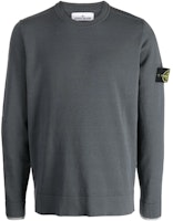 STONE ISLAND Gray Solid Color Crewneck Long Sleeve Sweater 7915526A1-V0062 STONE ISLAND Gray Solid Color Crewneck Long Sleeve Sweater 7915526A1-V0062